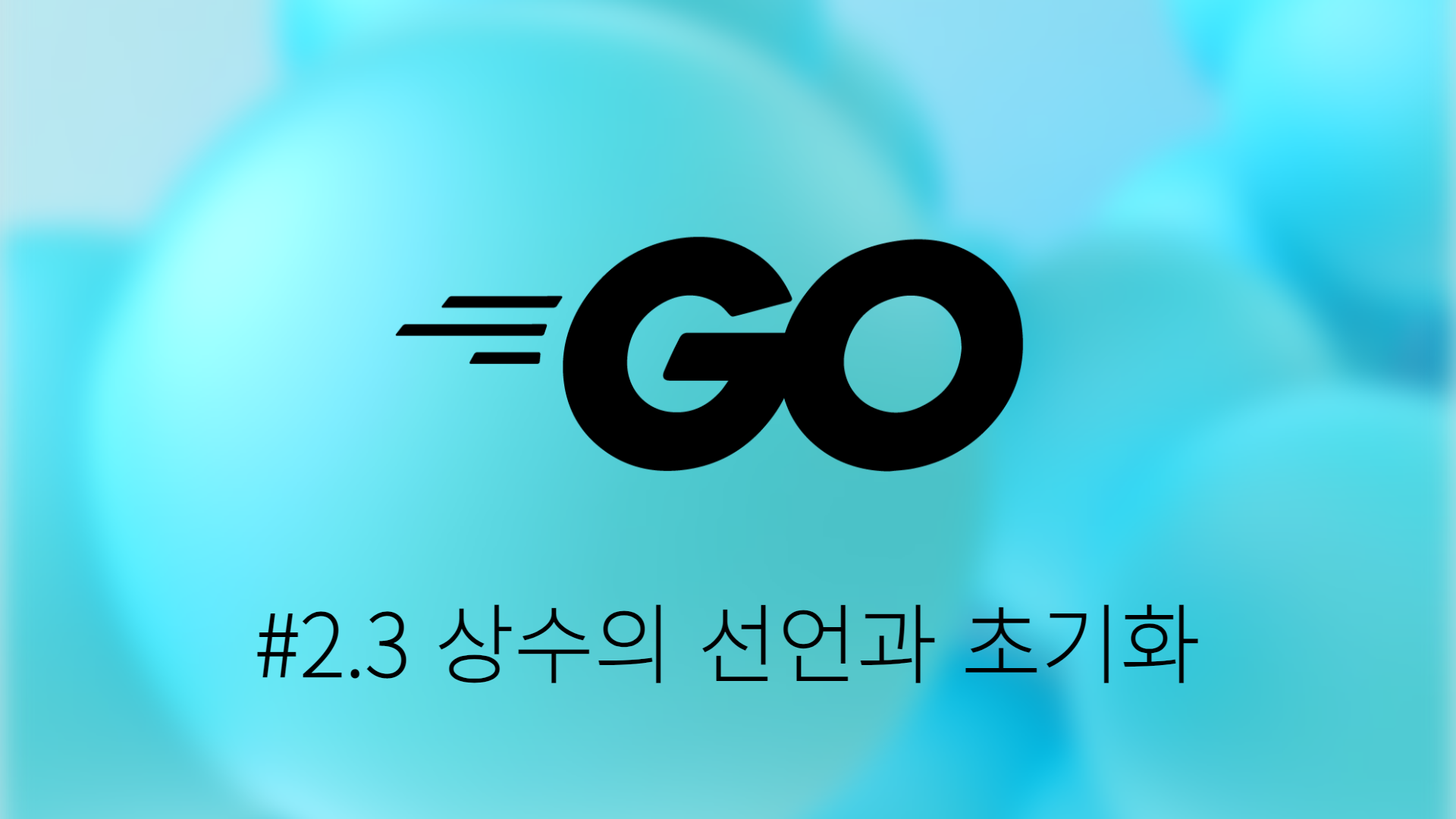 [Go] #2.3 상수의 선언과 초기화